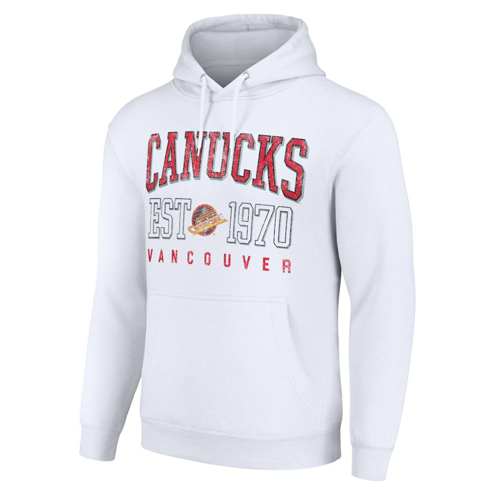 NHL White Vancouver Canucks Starter Retro Graphic Pullover Hoodie