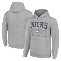 NHL Heather Gray Anaheim Ducks Starter Retro Graphic Pullover Hoodie