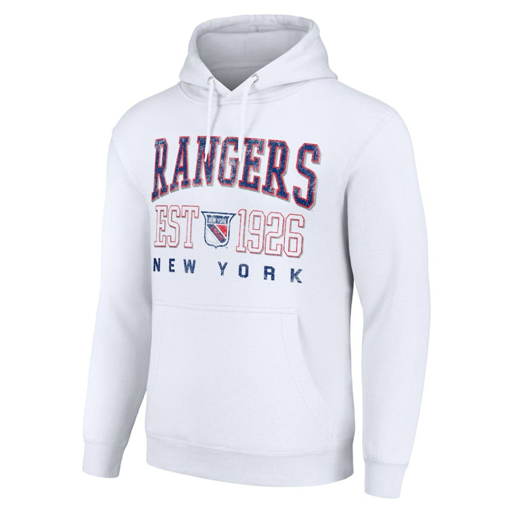NHL White New York Rangers Starter Retro Graphic Pullover Hoodie