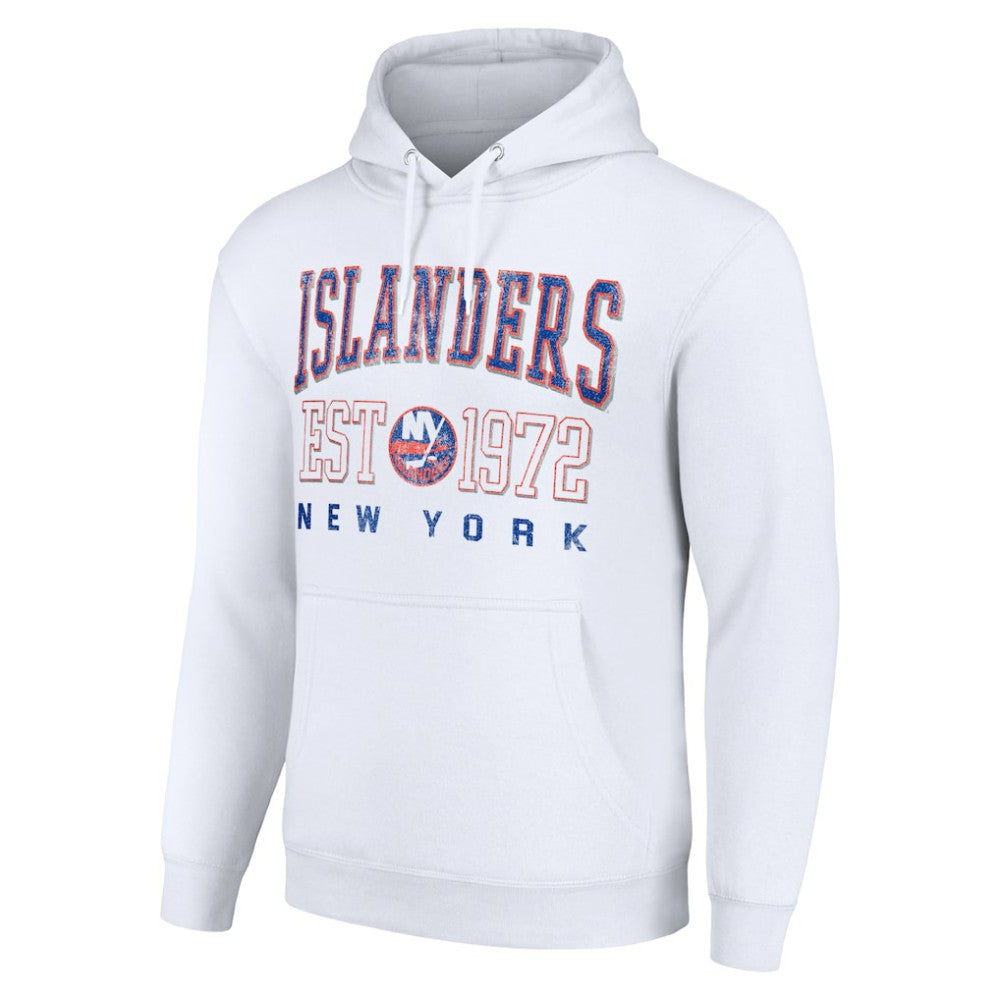NHL White New York Islanders Starter Retro Graphic Pullover Hoodie