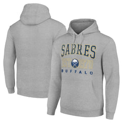 NHL Heather Gray Buffalo Sabres Starter Retro Graphic Pullover Hoodie