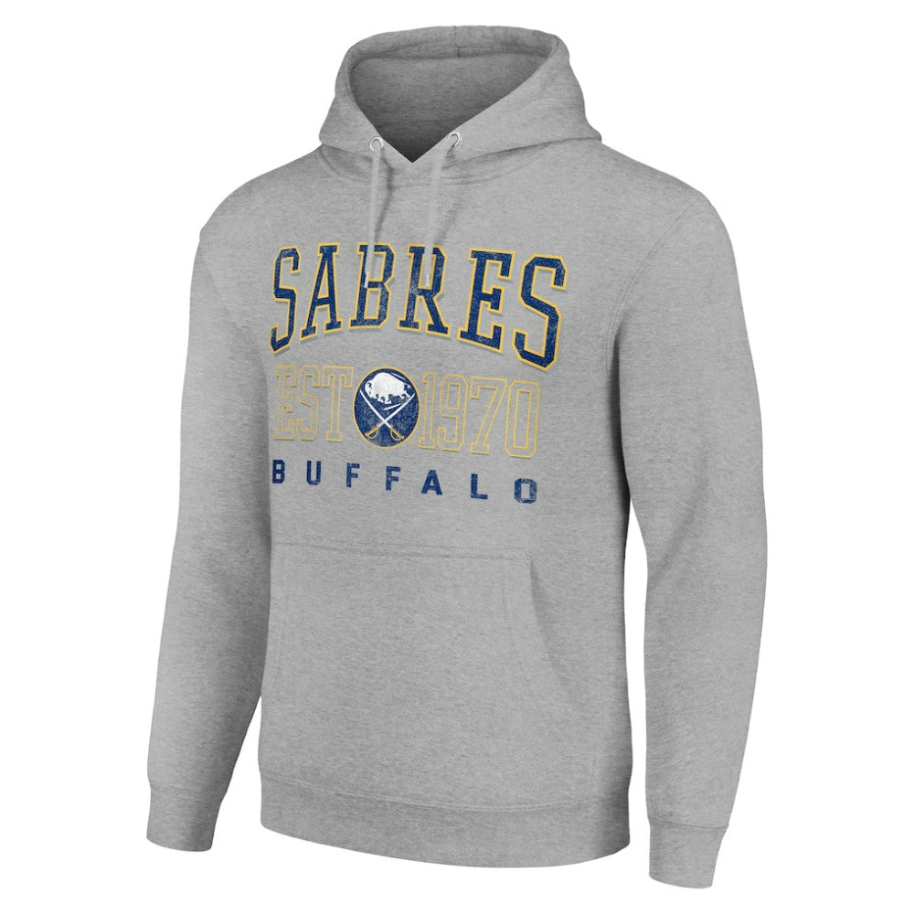 NHL Heather Gray Buffalo Sabres Starter Retro Graphic Pullover Hoodie