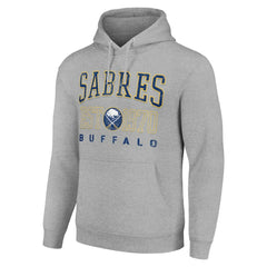 NHL Heather Gray Buffalo Sabres Starter Retro Graphic Pullover Hoodie