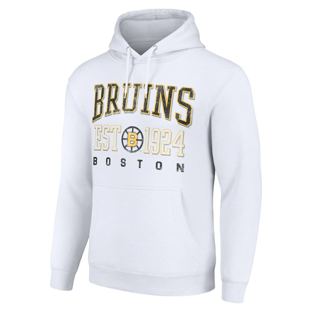 NHL White Boston Bruins Starter Retro Graphic Pullover Hoodie
