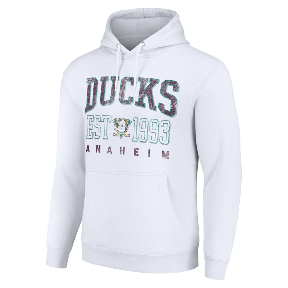 NHL White Anaheim Ducks Starter Retro Graphic Pullover Hoodie
