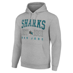 NHL Heather Gray San Jose Sharks Starter Graphic Pullover Hoodie