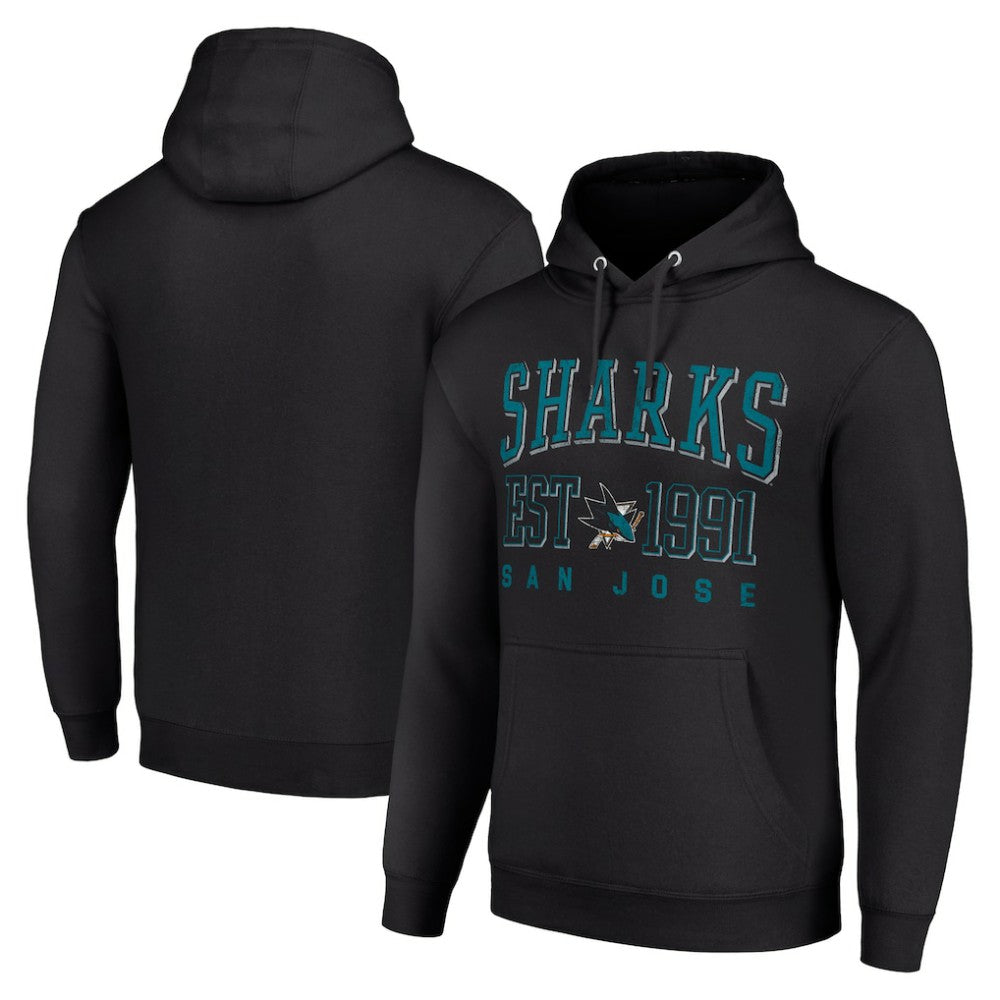 NHL Black San Jose Sharks Starter Graphic Pullover Hoodie