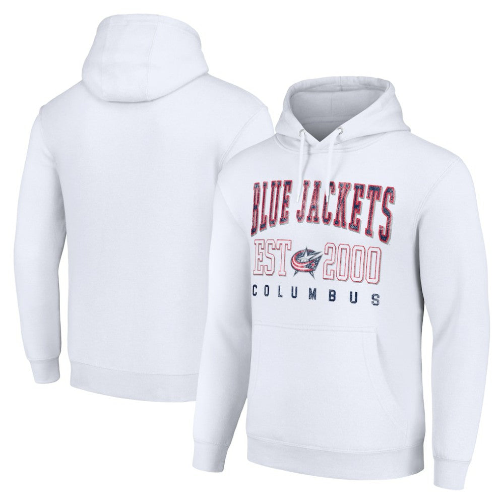 NHL White Columbus Blue Jackets Starter Graphic Pullover Hoodie