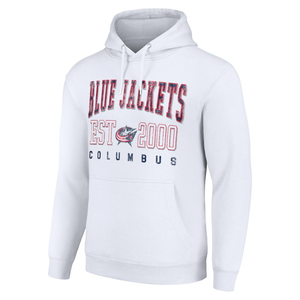 NHL White Columbus Blue Jackets Starter Graphic Pullover Hoodie