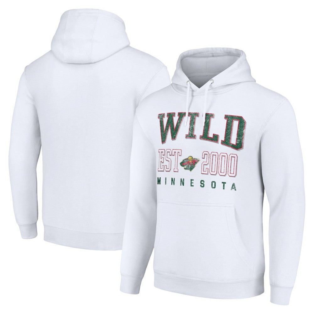 NHL White Minnesota Wild Starter Graphic Pullover Hoodie