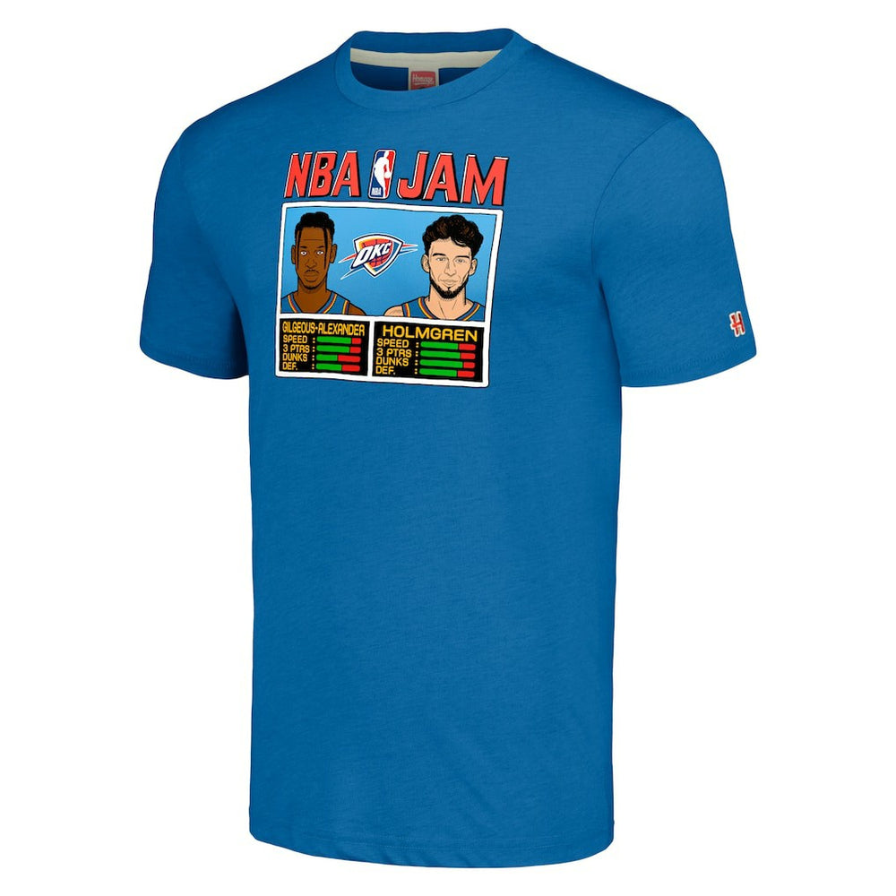 NBA Shai Gilgeous-Alexander & Chet Holmgren Oklahoma City Thunder Homage Unisex NBA Jam Tri-Blend T-Shirt