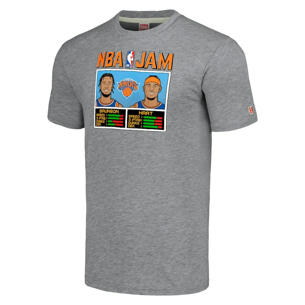 NBA Jalen Brunson & Josh Hart New York Knicks Homage Unisex NBA Jam Tri-Blend T-Shirt