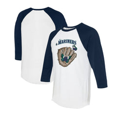 MLB Seattle Mariners Tiny Turnip Unisex Butterfly Glove 3/4-Sleeve Raglan T-Shirt
