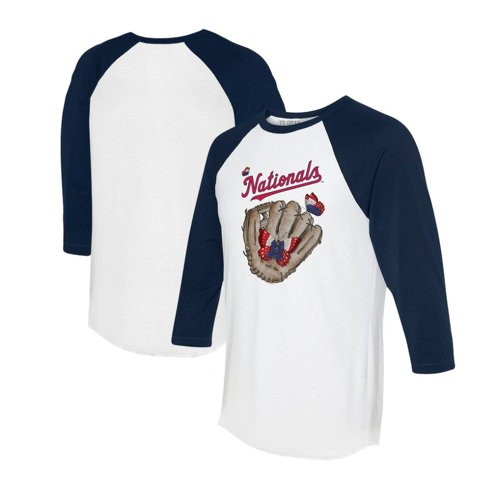 MLB Washington Nationals Tiny Turnip Unisex Butterfly Glove 3/4-Sleeve Raglan T-Shirt