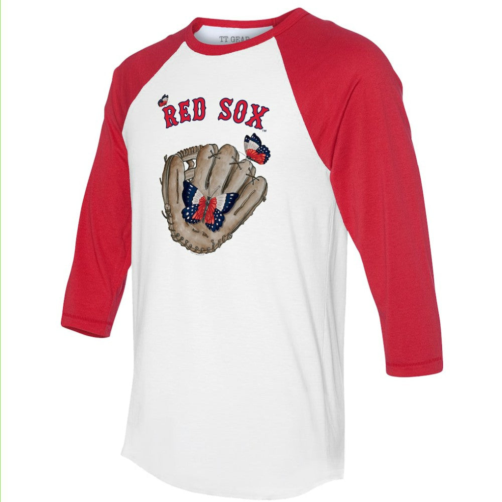 MLB Boston Red Sox Tiny Turnip Unisex Butterfly Glove 3/4-Sleeve Raglan T-Shirt