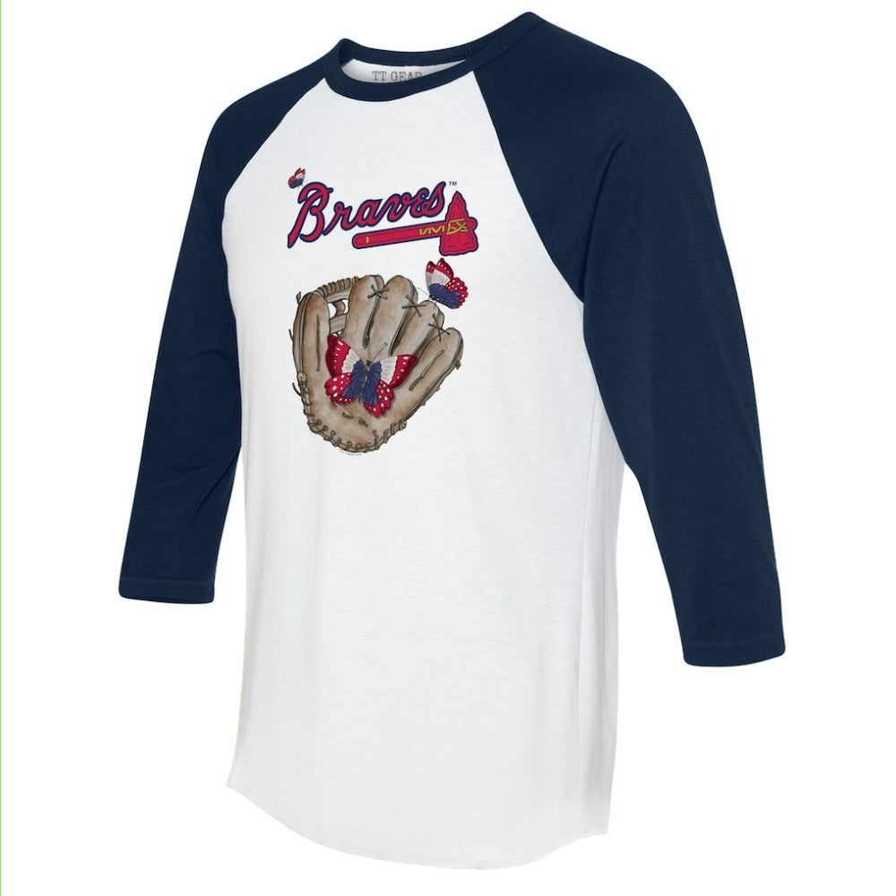MLB Atlanta Braves Tiny Turnip Unisex Butterfly Glove 3/4-Sleeve Raglan T-Shirt