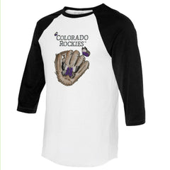 MLB Colorado Rockies Tiny Turnip Unisex Butterfly Glove 3/4-Sleeve Raglan T-Shirt
