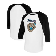 MLB Miami Marlins Tiny Turnip Unisex Butterfly Glove 3/4-Sleeve Raglan T-Shirt