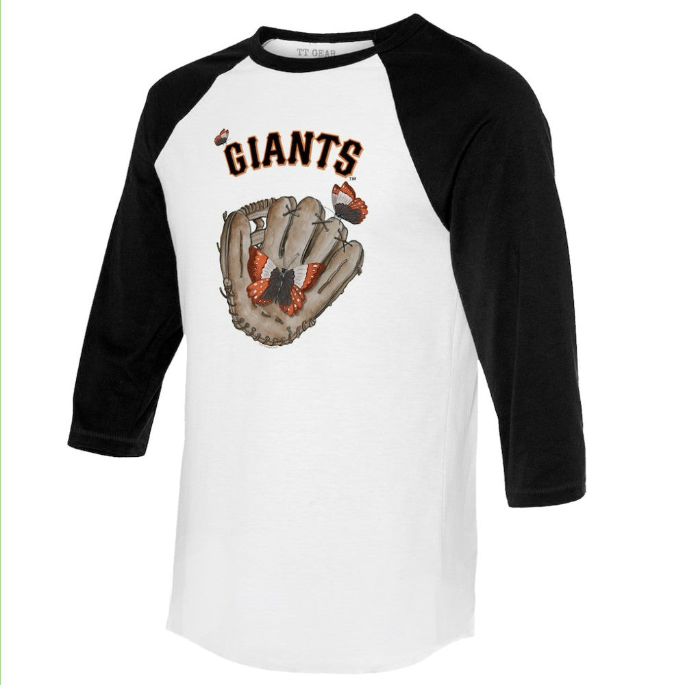 MLB San Francisco Giants Tiny Turnip Unisex Butterfly Glove 3/4-Sleeve Raglan T-Shirt