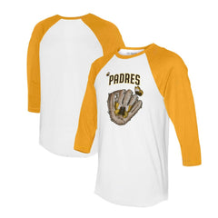 MLB San Diego Padres Tiny Turnip Unisex Butterfly Glove 3/4-Sleeve Raglan T-Shirt