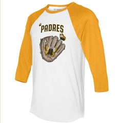 MLB San Diego Padres Tiny Turnip Unisex Butterfly Glove 3/4-Sleeve Raglan T-Shirt