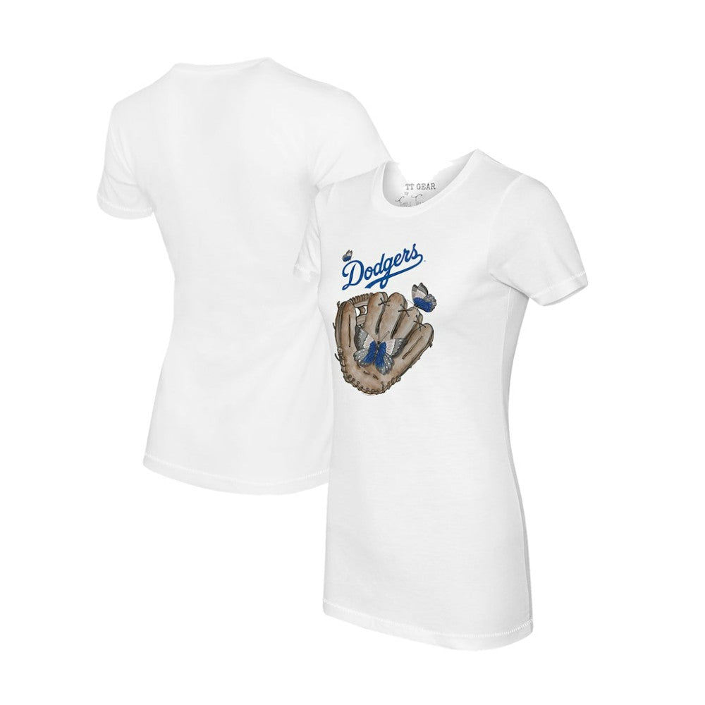 MLB Los Angeles Dodgers Tiny Turnip Women's Butterfly Glove T-Shirt