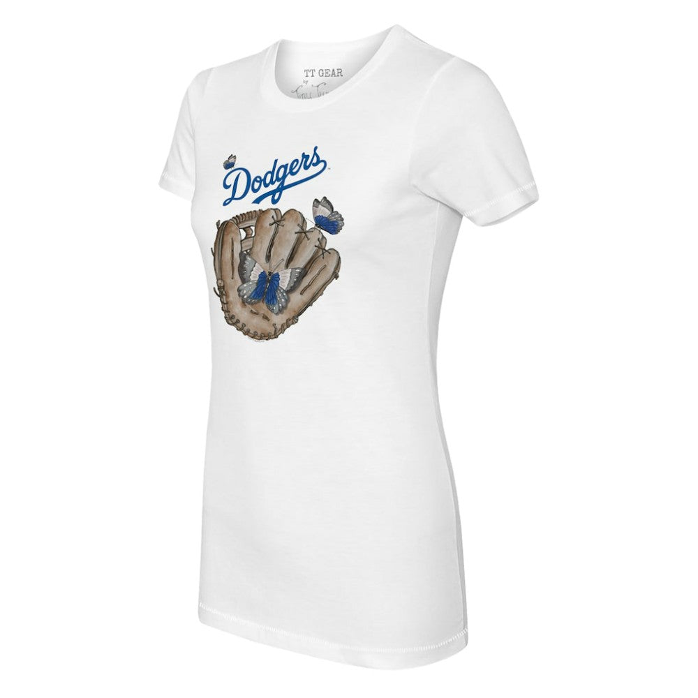 MLB Los Angeles Dodgers Tiny Turnip Women's Butterfly Glove T-Shirt