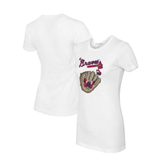 MLB Atlanta Braves Tiny Turnip Women's Butterfly Glove T-Shirt