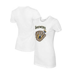 MLB Milwaukee Brewers Tiny Turnip Women's Butterfly Glove T-Shirt