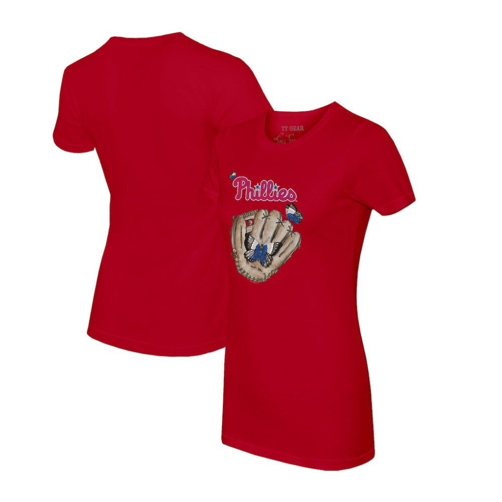 MLB Philadelphia Phillies Tiny Turnip Women's Butterfly Glove T-Shirt