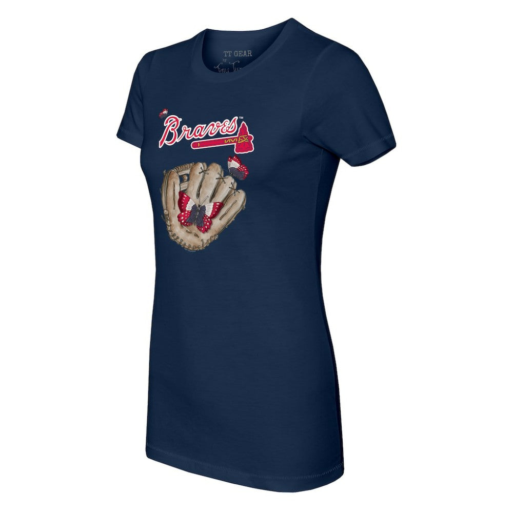 MLB Atlanta Braves Tiny Turnip Women's Butterfly Glove T-Shirt
