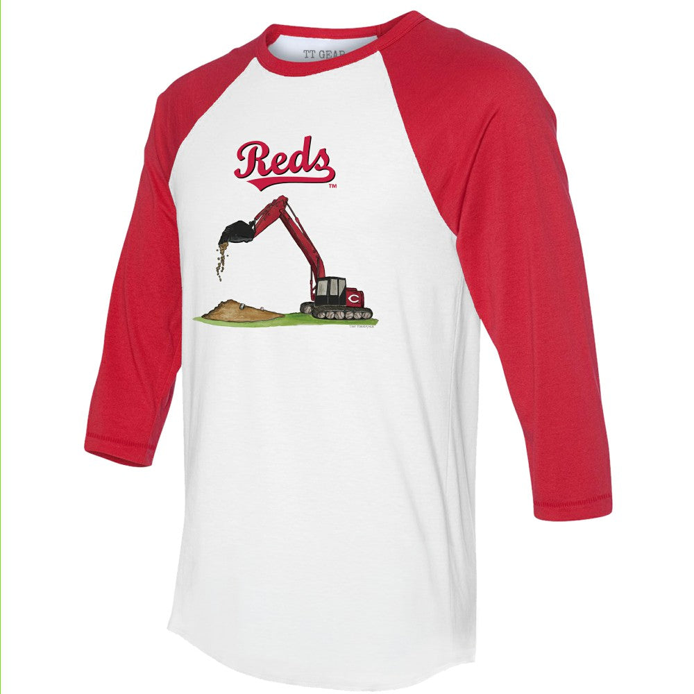 MLB Cincinnati Reds Tiny Turnip Unisex Excavator 3/4-Sleeve Raglan T-Shirt