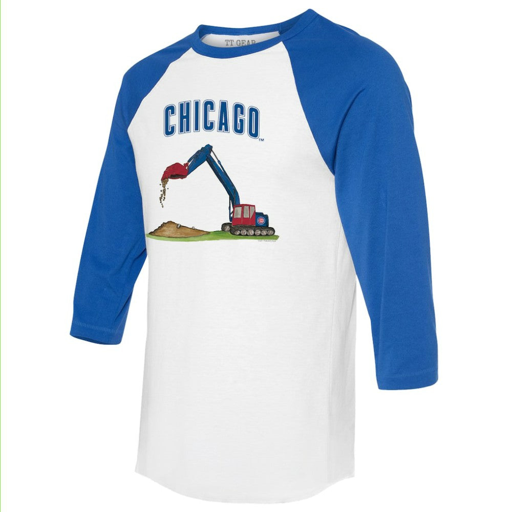 MLB Chicago Cubs Tiny Turnip Unisex Excavator 3/4-Sleeve Raglan T-Shirt
