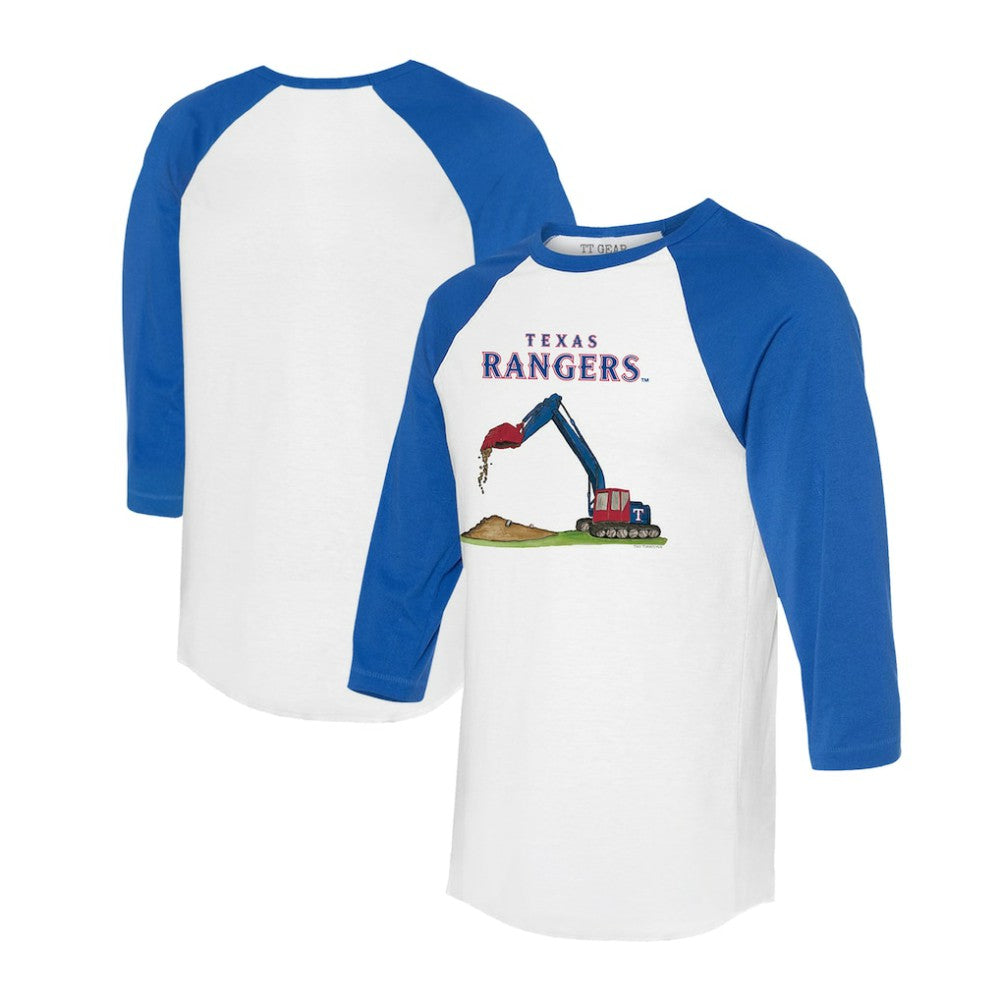 MLB Texas Rangers Tiny Turnip Unisex Excavator 3/4-Sleeve Raglan T-Shirt