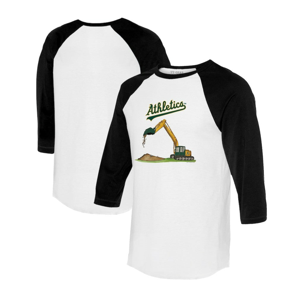 MLB Athletics Tiny Turnip Unisex Excavator 3/4-Sleeve Raglan T-Shirt