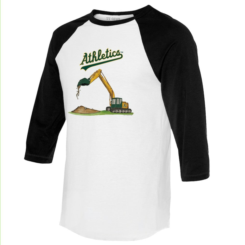 MLB Athletics Tiny Turnip Unisex Excavator 3/4-Sleeve Raglan T-Shirt