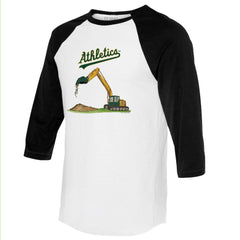 MLB Athletics Tiny Turnip Unisex Excavator 3/4-Sleeve Raglan T-Shirt