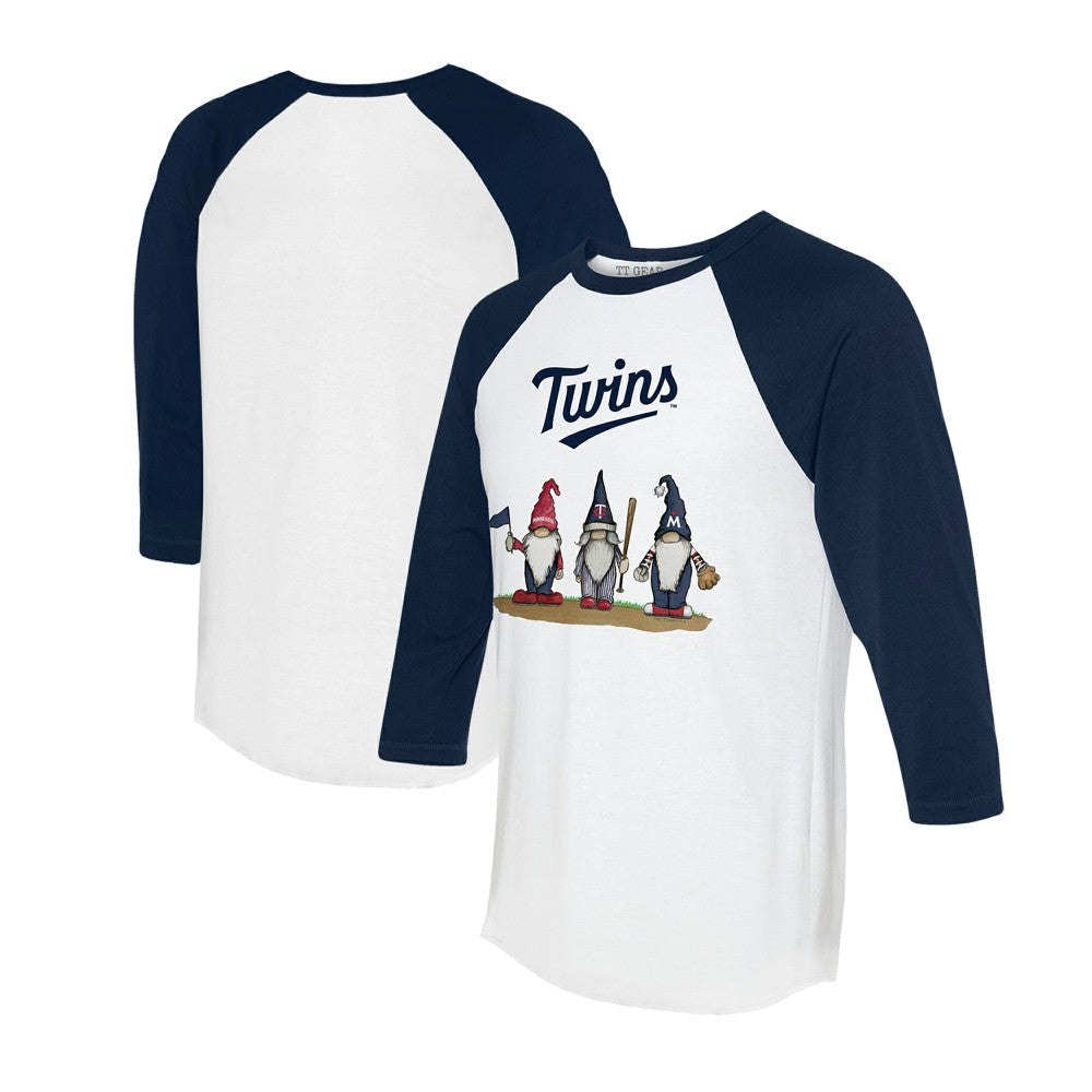MLB Minnesota Twins Tiny Turnip Unisex Gnomes 3/4-Sleeve Raglan T-Shirt