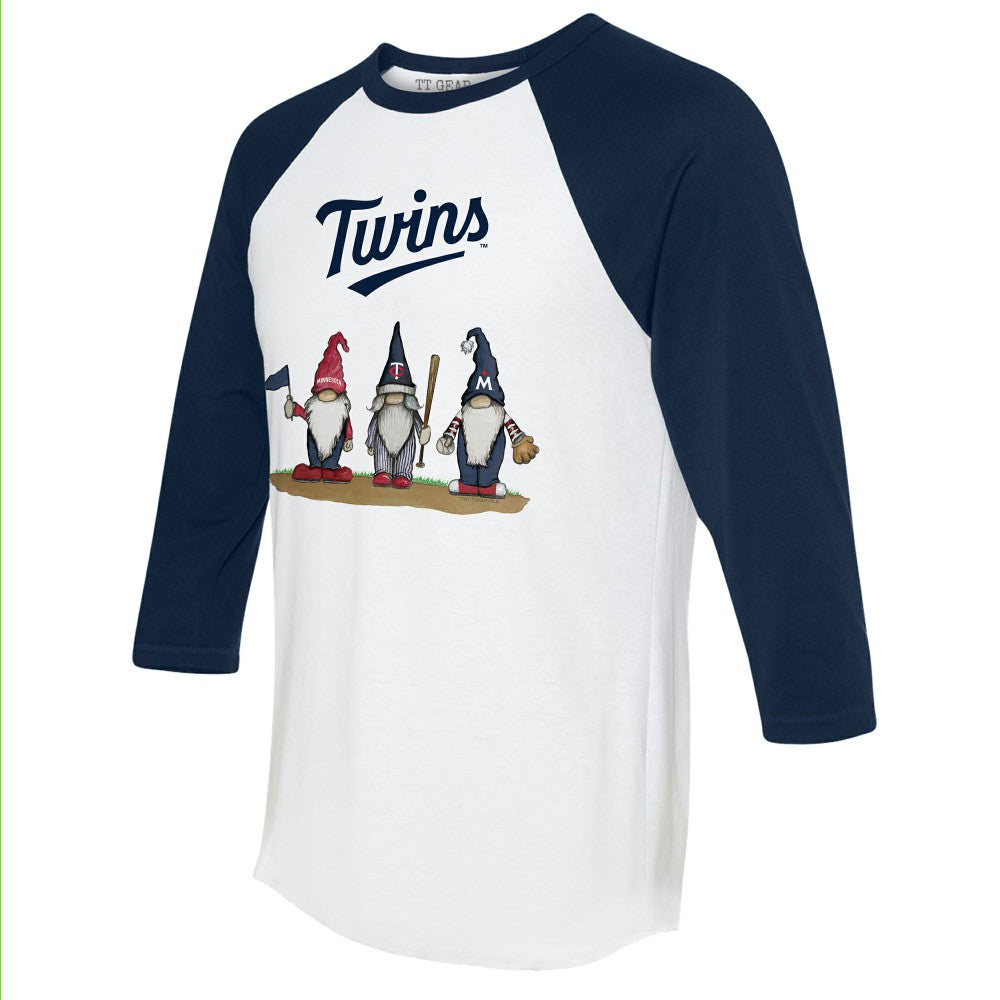 MLB Minnesota Twins Tiny Turnip Unisex Gnomes 3/4-Sleeve Raglan T-Shirt