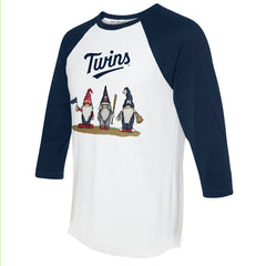 MLB Minnesota Twins Tiny Turnip Unisex Gnomes 3/4-Sleeve Raglan T-Shirt