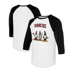 MLB Arizona Diamondbacks Tiny Turnip Unisex Gnomes 3/4-Sleeve Raglan T-Shirt