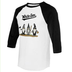 MLB Chicago White Sox Tiny Turnip Unisex Gnomes 3/4-Sleeve Raglan T-Shirt