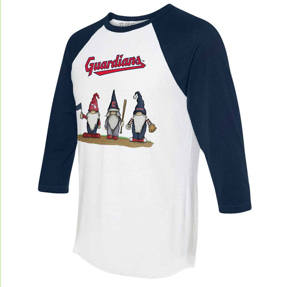 MLB Cleveland Guardians Tiny Turnip Unisex Gnomes 3/4-Sleeve Raglan T-Shirt