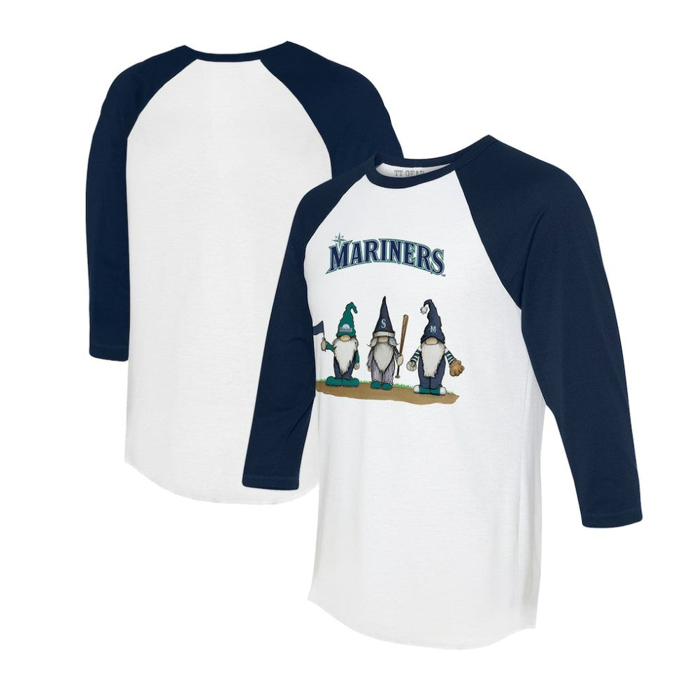 MLB Seattle Mariners Tiny Turnip Unisex Gnomes 3/4-Sleeve Raglan T-Shirt