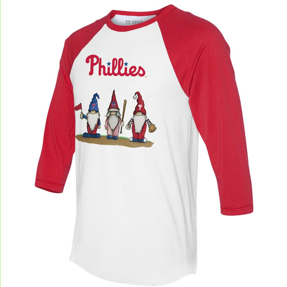 MLB Philadelphia Phillies Tiny Turnip Unisex Gnomes 3/4-Sleeve Raglan T-Shirt