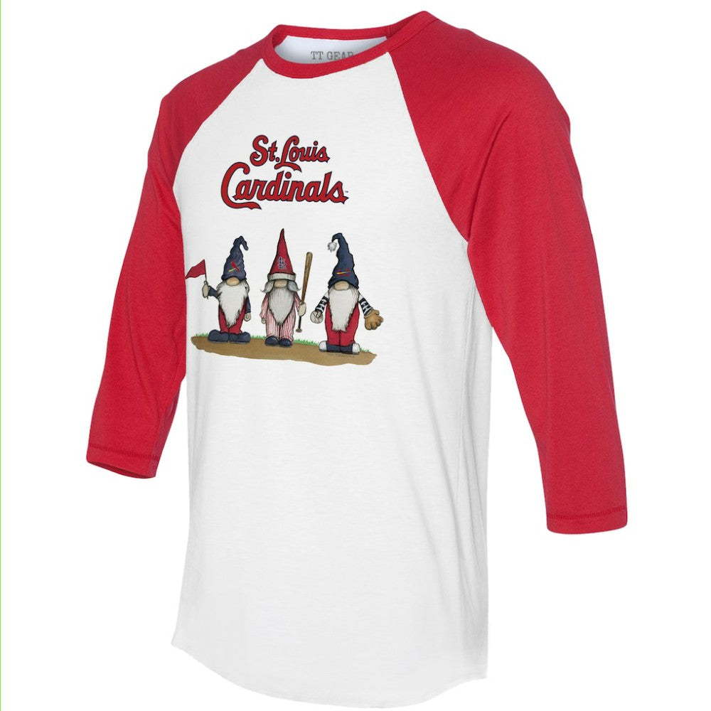 MLB St. Louis Cardinals Tiny Turnip Unisex Gnomes 3/4-Sleeve Raglan T-Shirt