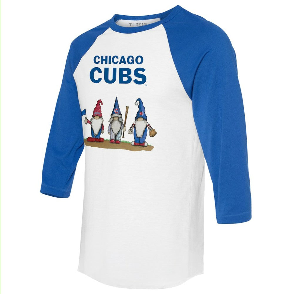 MLB Chicago Cubs Tiny Turnip Unisex Gnomes 3/4-Sleeve Raglan T-Shirt