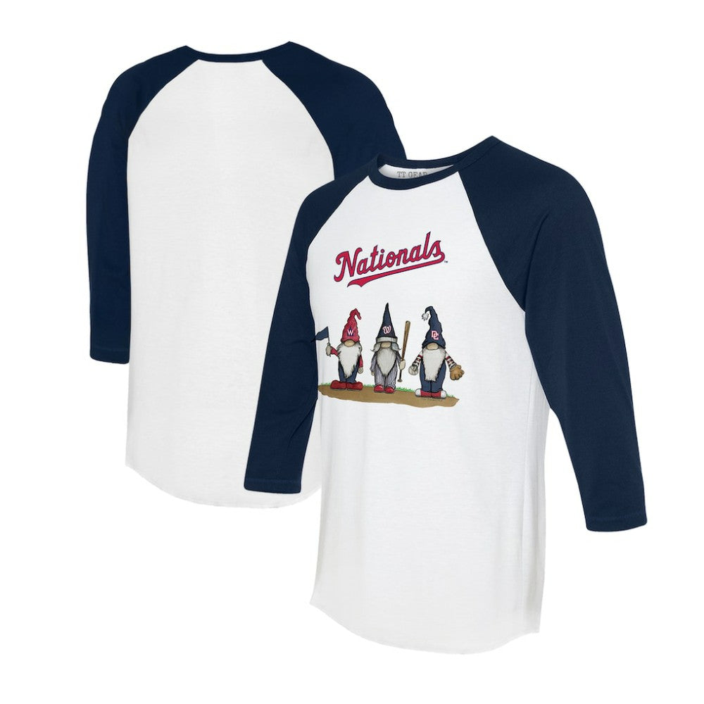 MLB Washington Nationals Tiny Turnip Unisex Gnomes 3/4-Sleeve Raglan T-Shirt