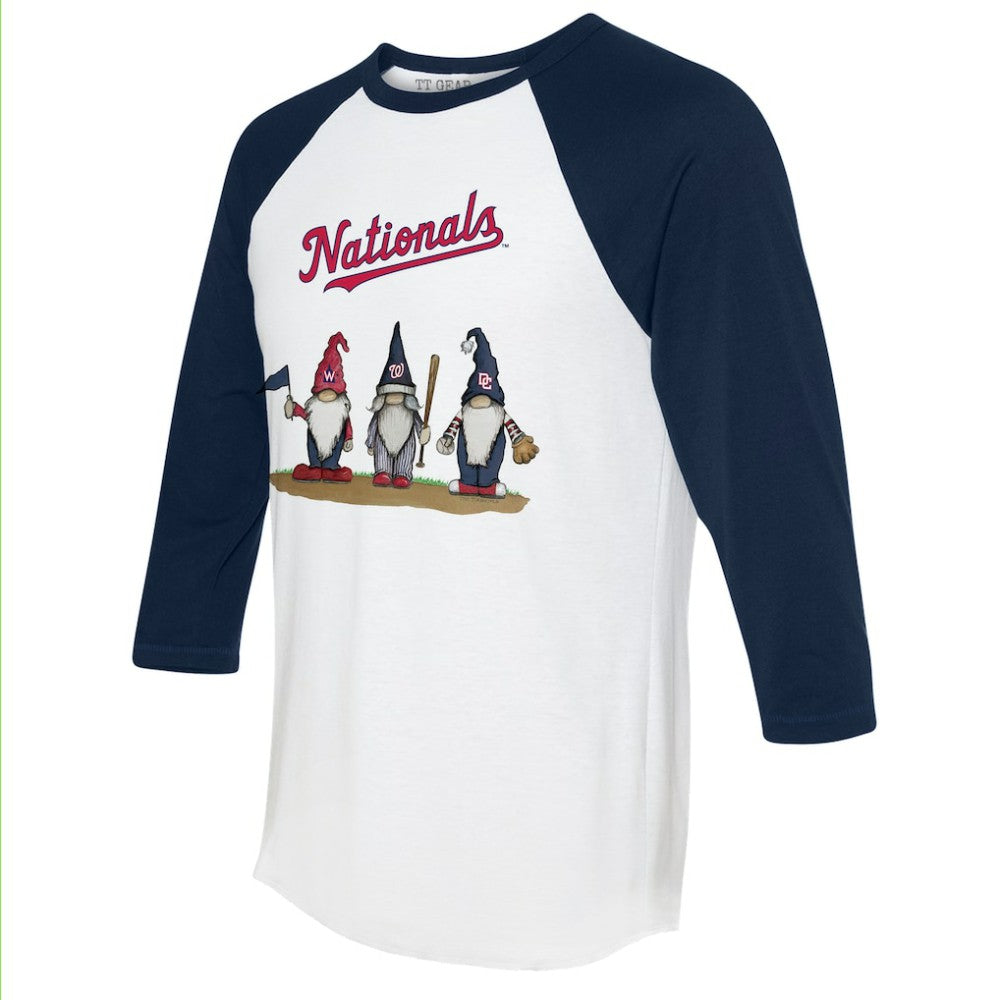 MLB Washington Nationals Tiny Turnip Unisex Gnomes 3/4-Sleeve Raglan T-Shirt