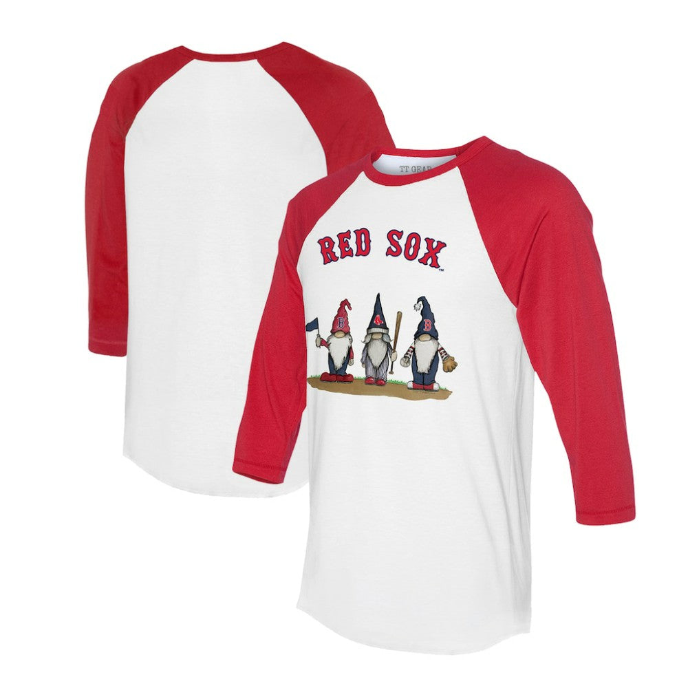 MLB Boston Red Sox Tiny Turnip Unisex Gnomes 3/4-Sleeve Raglan T-Shirt